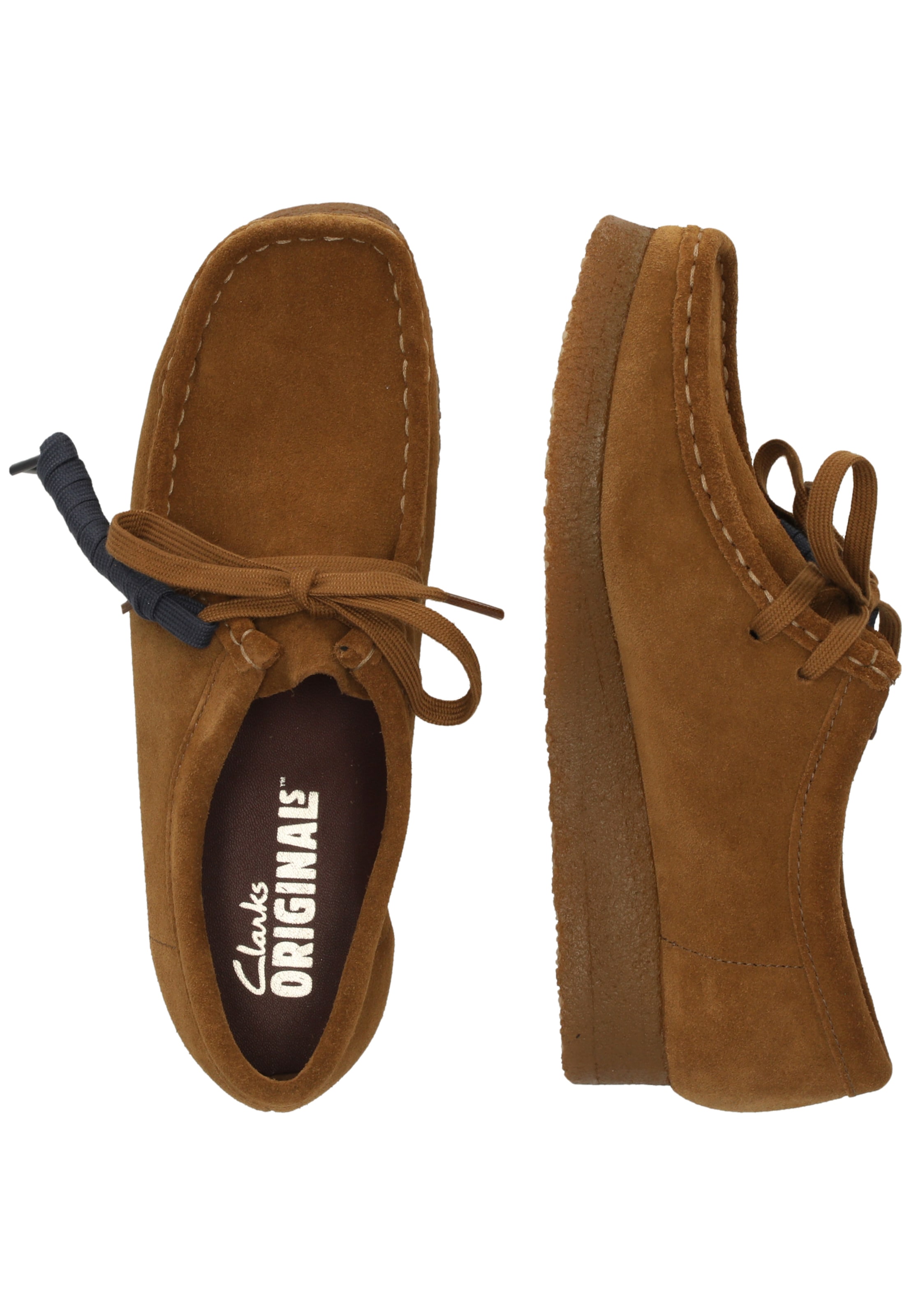 CLARKS Moccasin 'Wallabee Cola Suede' in Brown