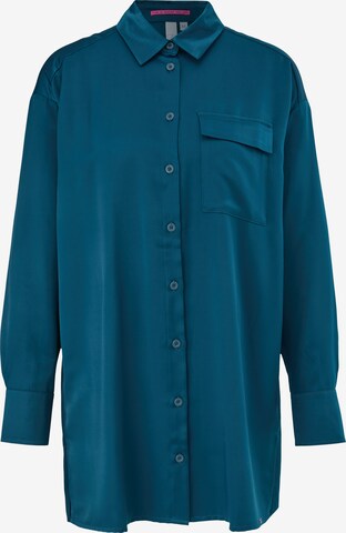 Camicia da donna di QS in blu: frontale