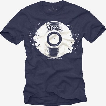MAKAYA Shirt 'Vinyl' in Blue: front