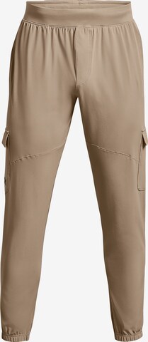 UNDER ARMOUR Workout Pants in Beige: front