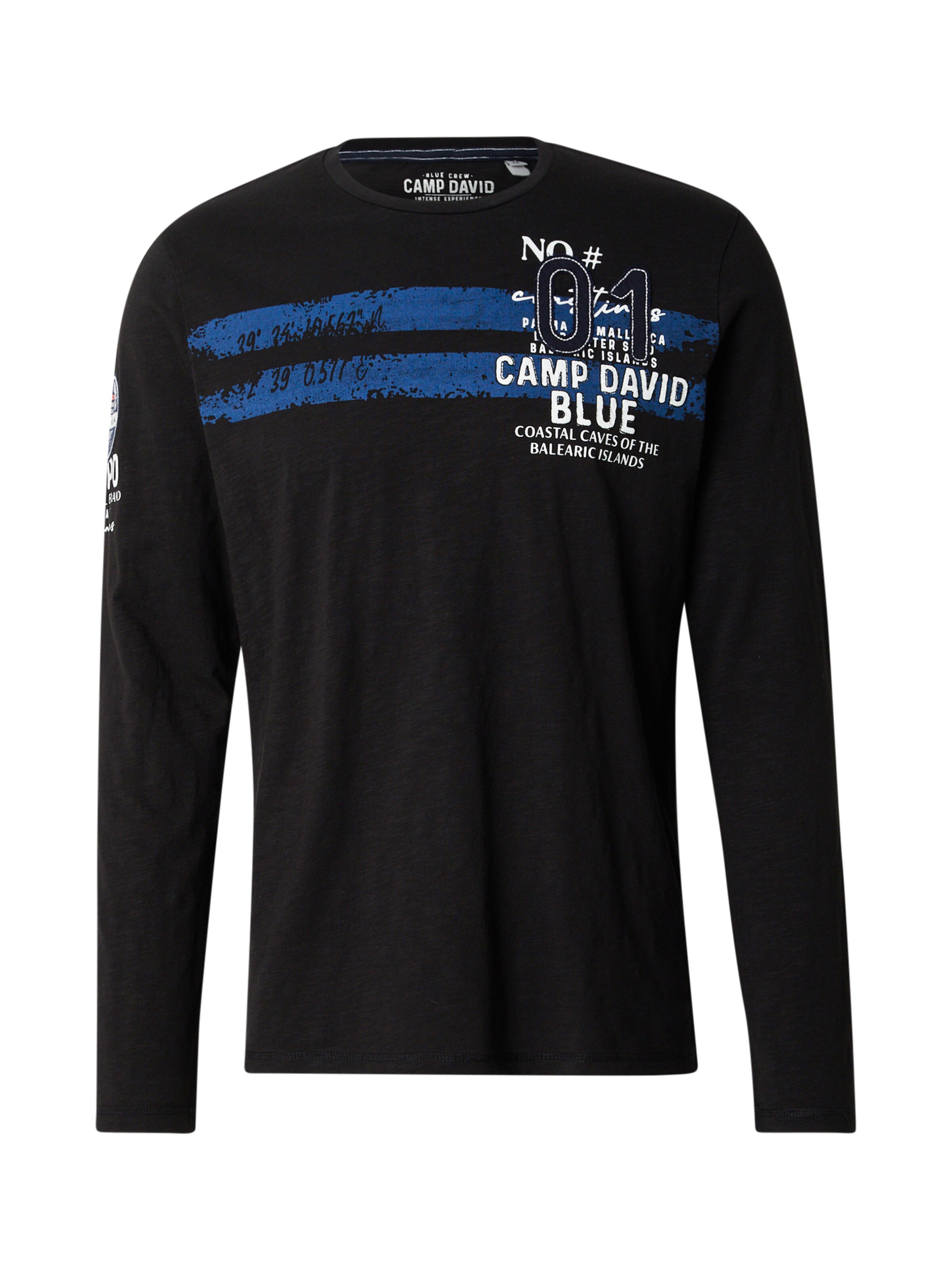 Tricou de la CAMP DAVID pe negru: față