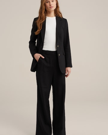 WE Fashion - Pierna ancha Pantalón de pinzas en negro