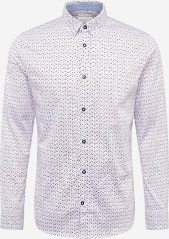 Coupe slim Chemise TOM TAILOR en blanc : devant