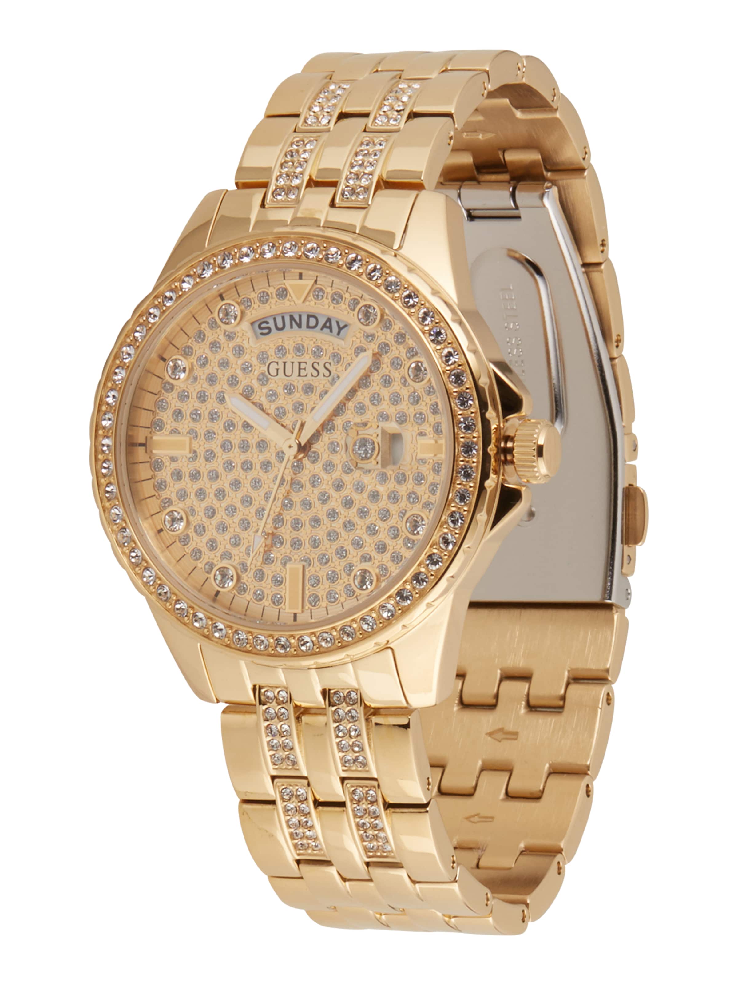 GUESS Analoog horloge 'Comet' in Goud: voorkant