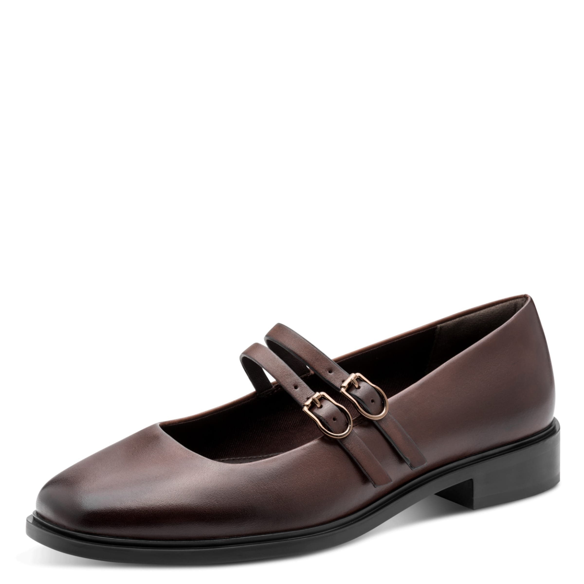 Tamaris Strap ballerina in Brown: front