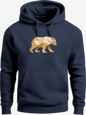 Neverless Sweatshirt 'Bär Polygon' in Blue: front