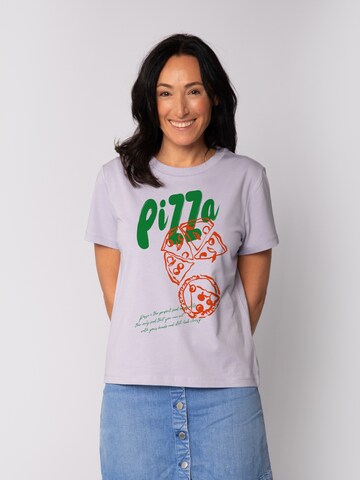 T-shirt 'Pizza' Watapparel en violet : devant