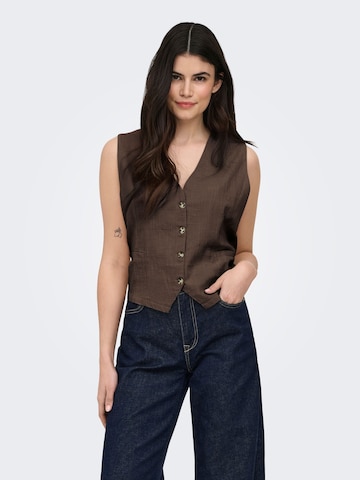 ONLY Suit vest 'ONLTizana' in Brown: front