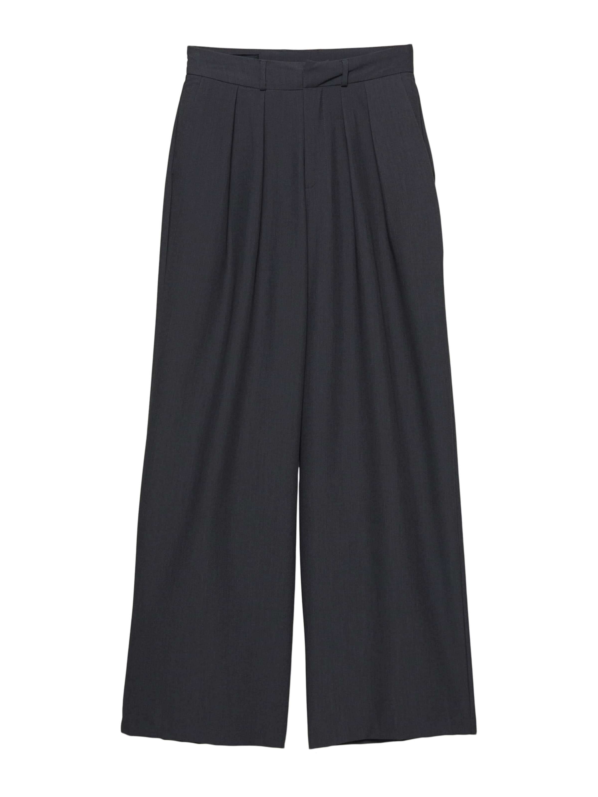 Pull&Bear Široký strih Plisované nohavice - Sivá: predná strana