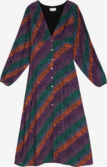 FRNCH PARIS Košilové šaty 'Holy' - smaragdová / tmavě fialová / tmavě oranžová / černá, Produkt