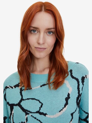 Betty & Co Strickpullover mit Jacquard in Blau