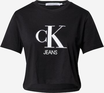 Tricou de la Calvin Klein Jeans pe negru: față