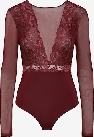 PIECES Shirt bodysuit 'SICCA' in Red: front