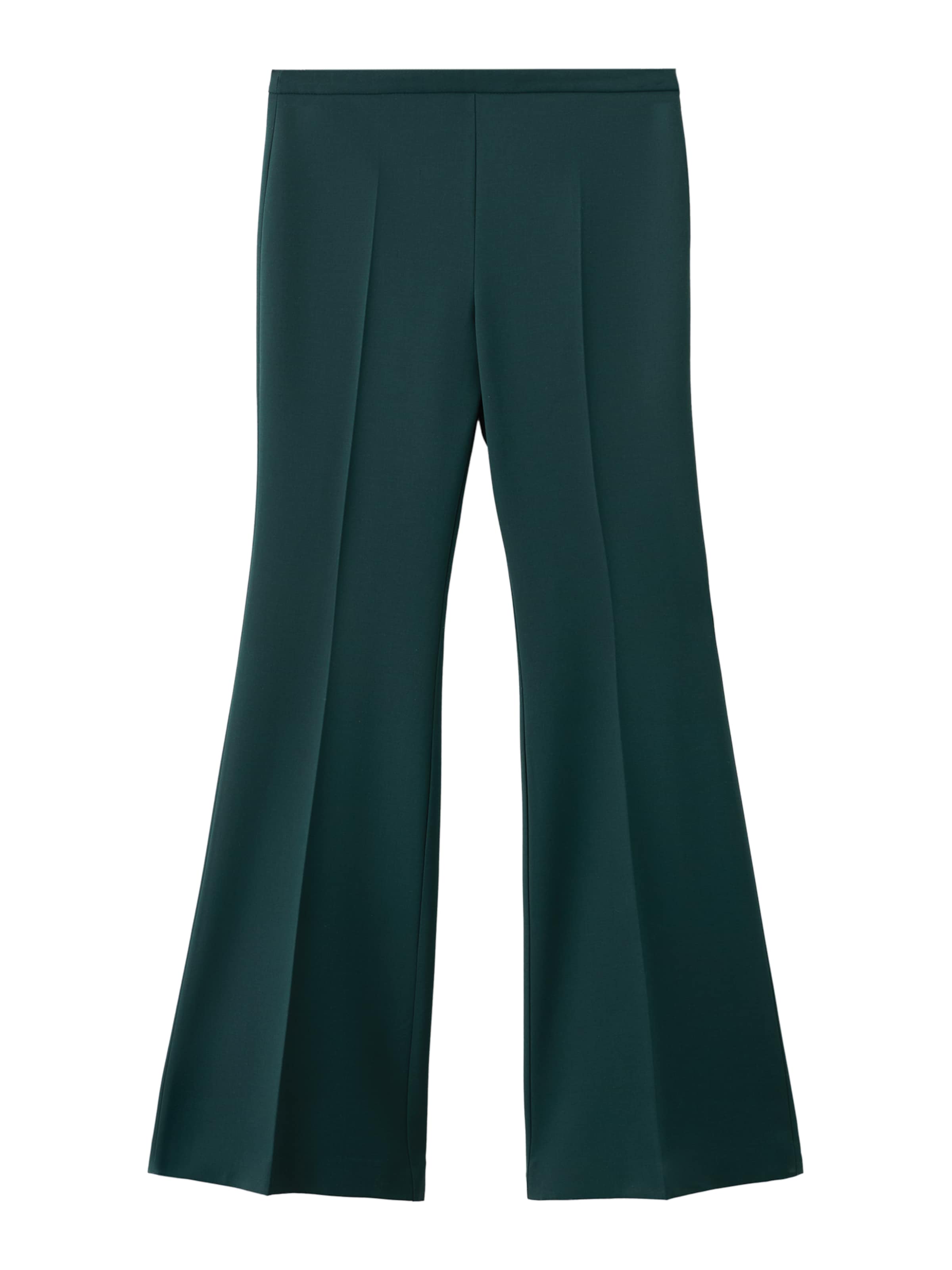 MANGO Разкроени Панталон с ръб 'IRESE' в зелено: отпред