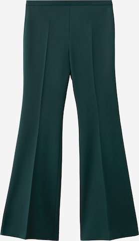 Evazați Pantaloni cu dungă 'IRESE' de la MANGO pe verde: față