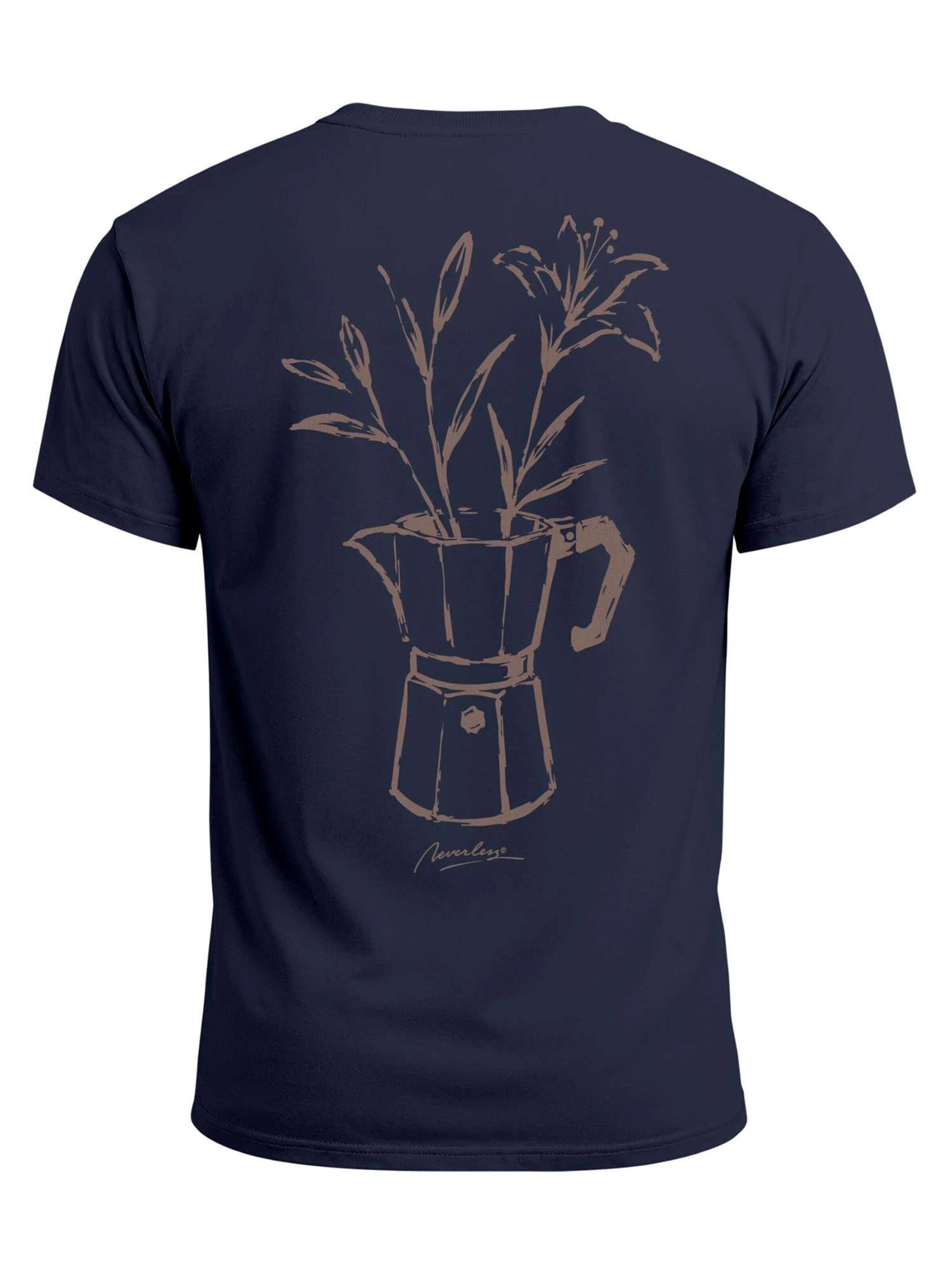 Neverless Shirt 'Mokka Flowers' in Blue: front