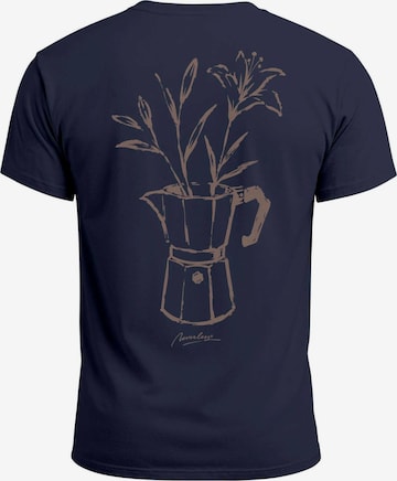 Neverless Shirt 'Mokka Flowers' in Blue: front