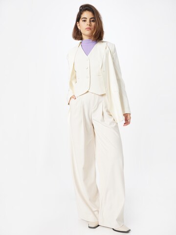 DRYKORN Wide leg Pleat-Front Pants 'ELATE' in White