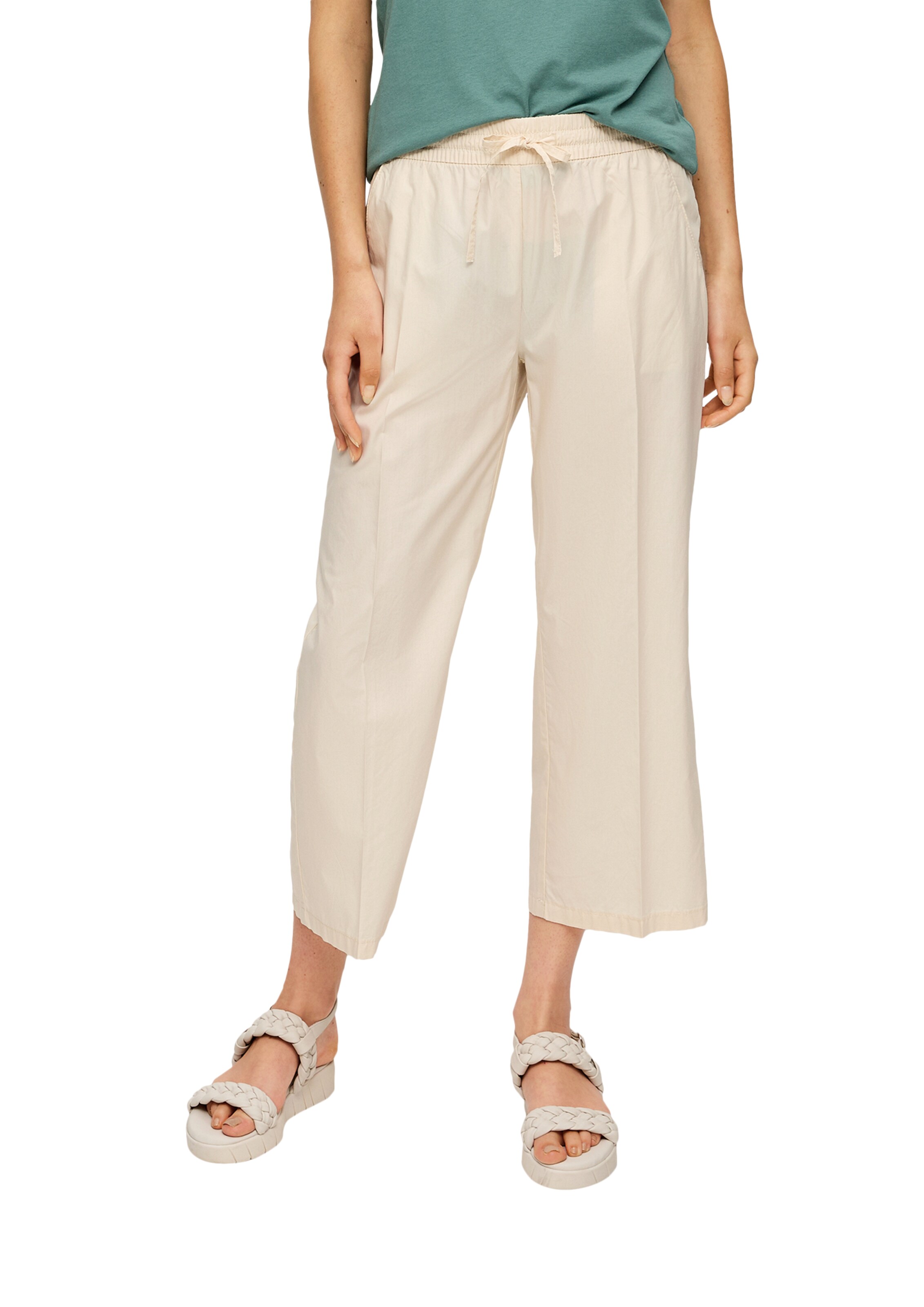 s.Oliver Ohlapna forma Hlače na rob | bež barva