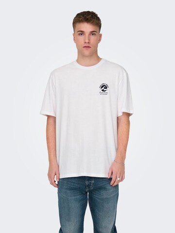 T-Shirt 'MARLOWE' Only & Sons en blanc : devant
