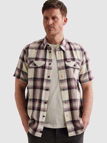 PME Legend Regular fit Overhemd 'Shirt with check pattern and chest pockets' in Lila: voorkant