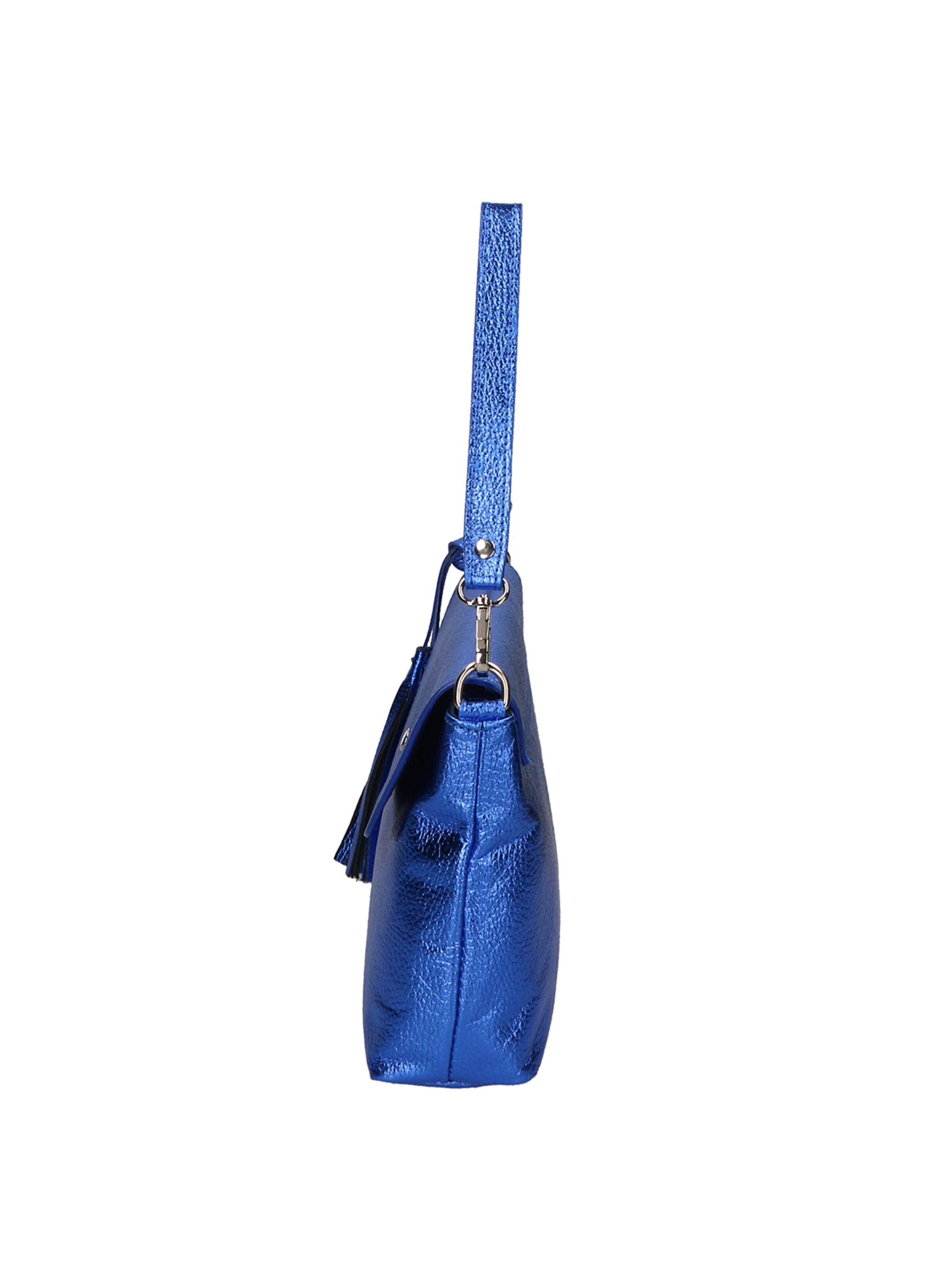 Pochette 'Pochette Donna Pelle Dollaro Laminato con Tracolla Rimovibile - Made in Italy' di Gave Lux in blu