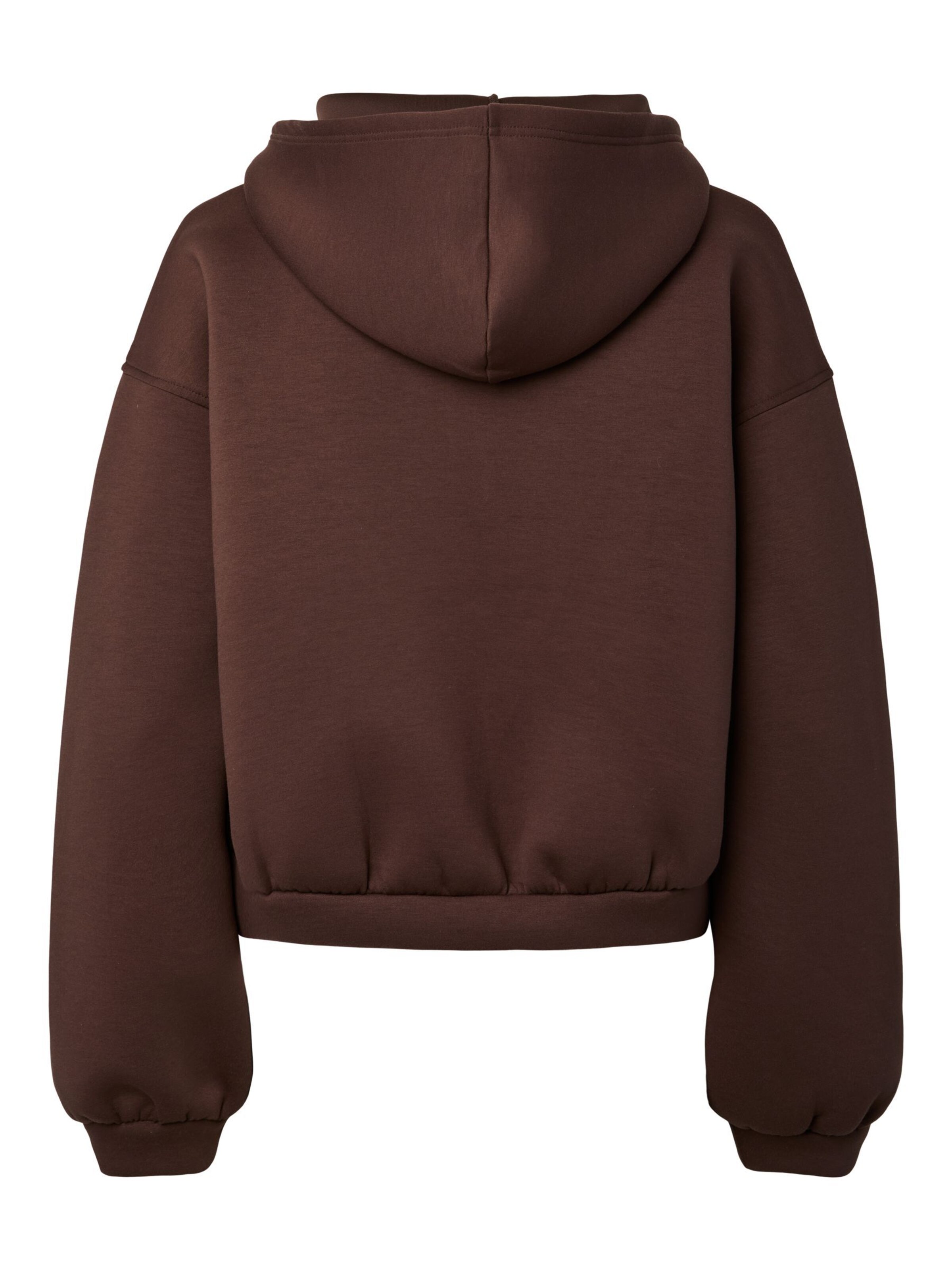 PIECES Zip-Up Hoodie 'PCBucuba' in Brown