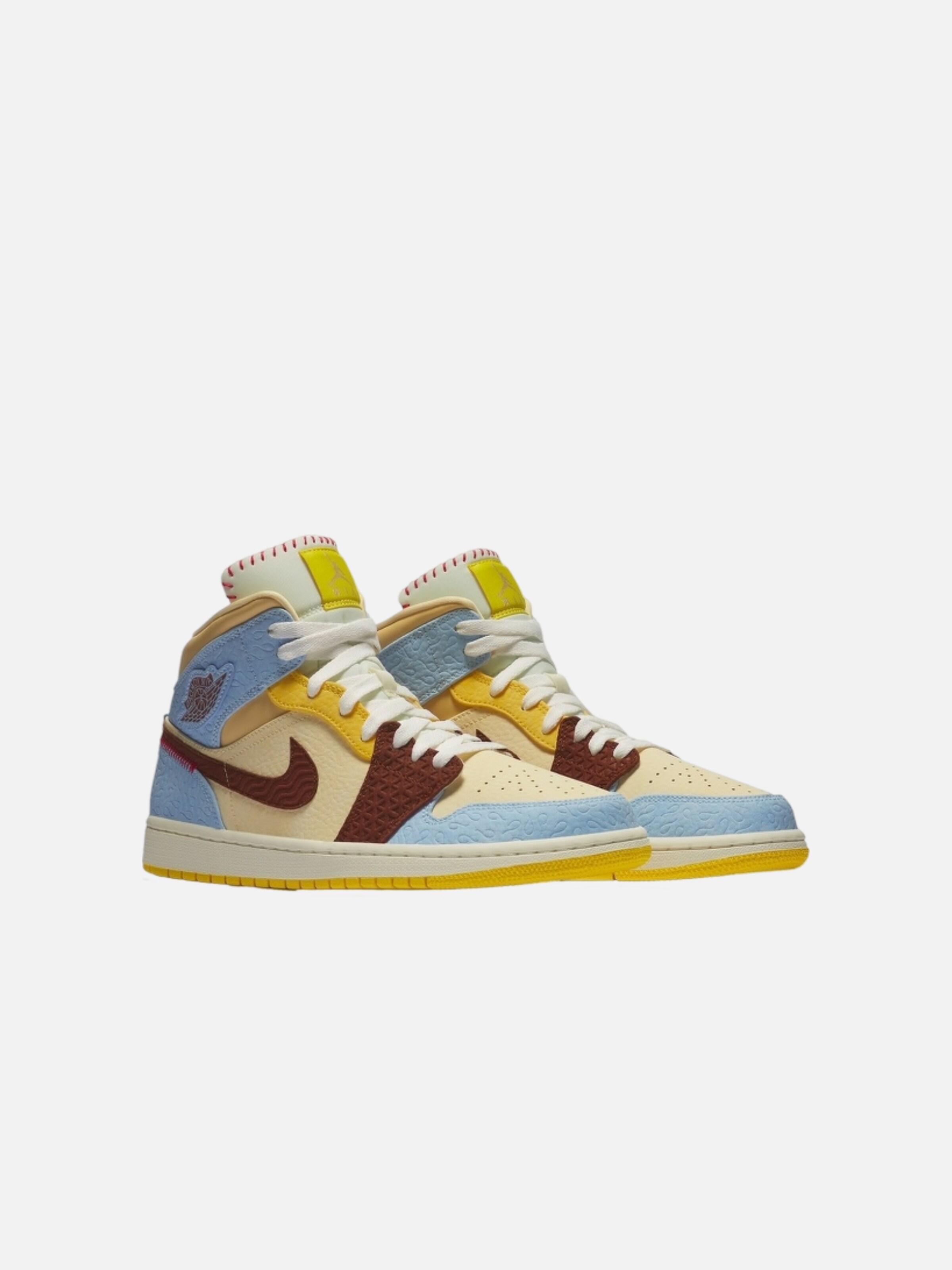 Sneaker alta 'Air 1 Mid Fearless Maison Château' di Jordan in giallo