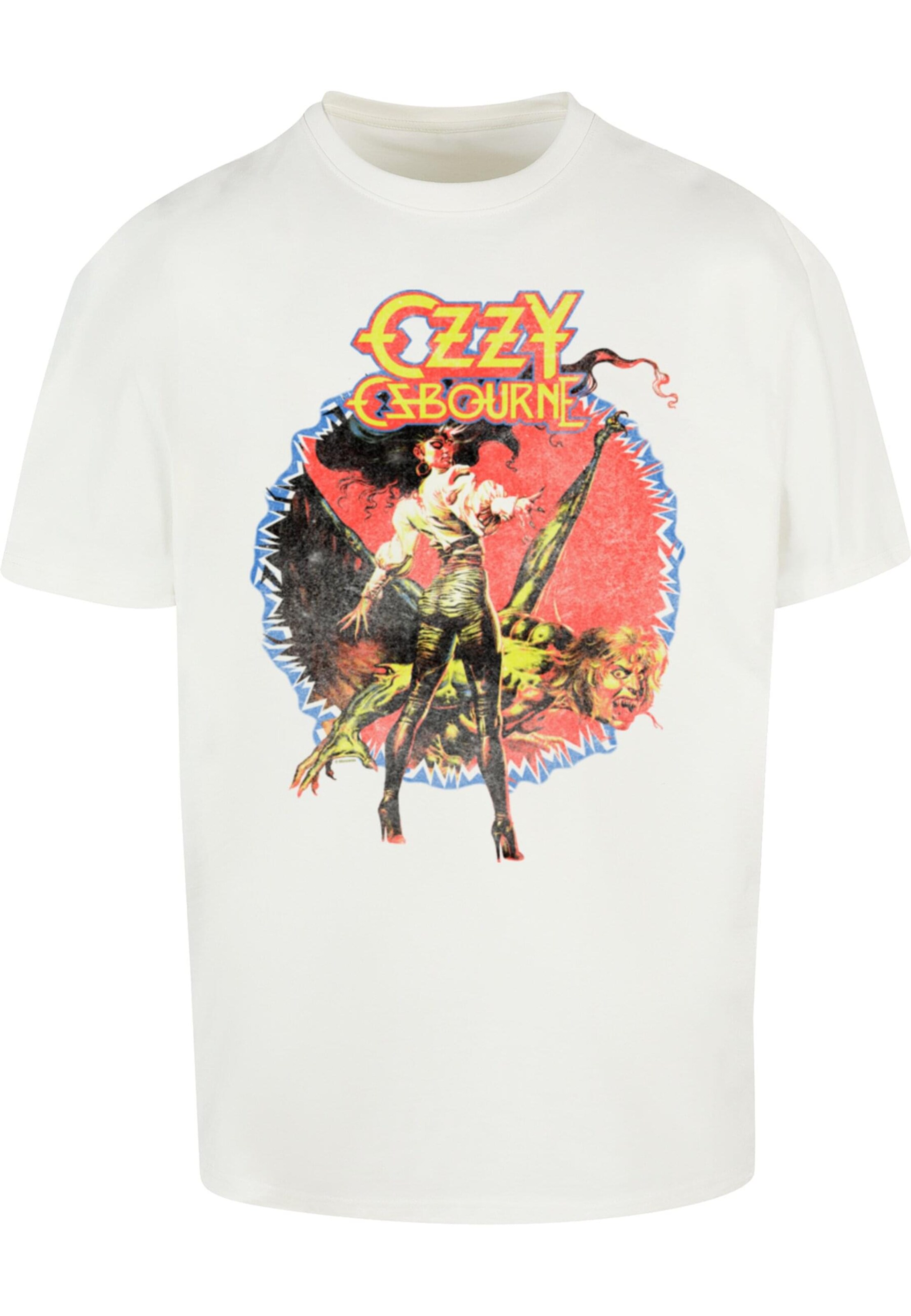Merchcode Shirt 'Ozzy Osbourne - Ultimate Sin Tour' in White: front