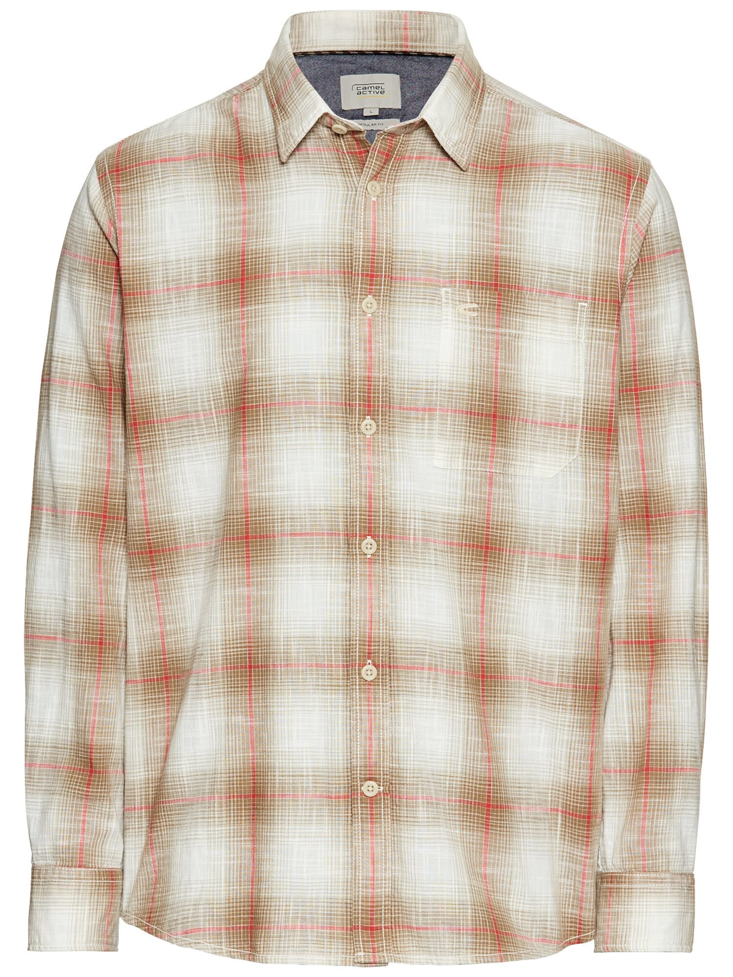 CAMEL ACTIVE Button Up Shirt in Beige: front