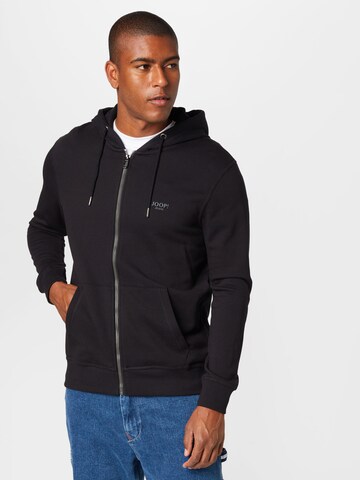 JOOP! Jeans Zip-Up Hoodie 'Salvatore' in Black: front