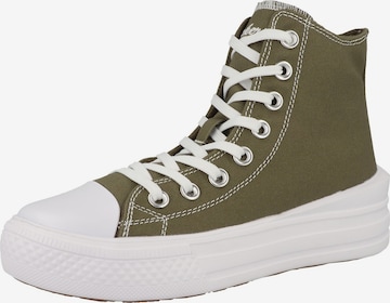 Sneaker alta di Dockers by Gerli in verde: frontale