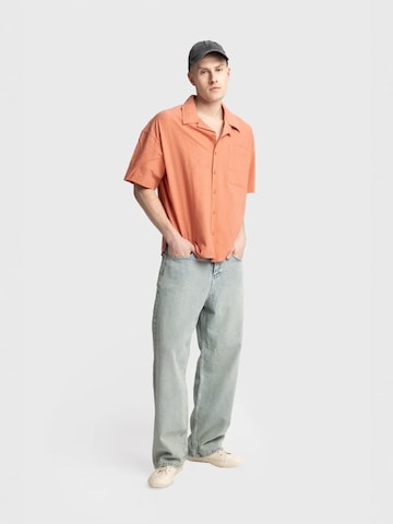 Giesto Comfort fit Button Up Shirt in Orange