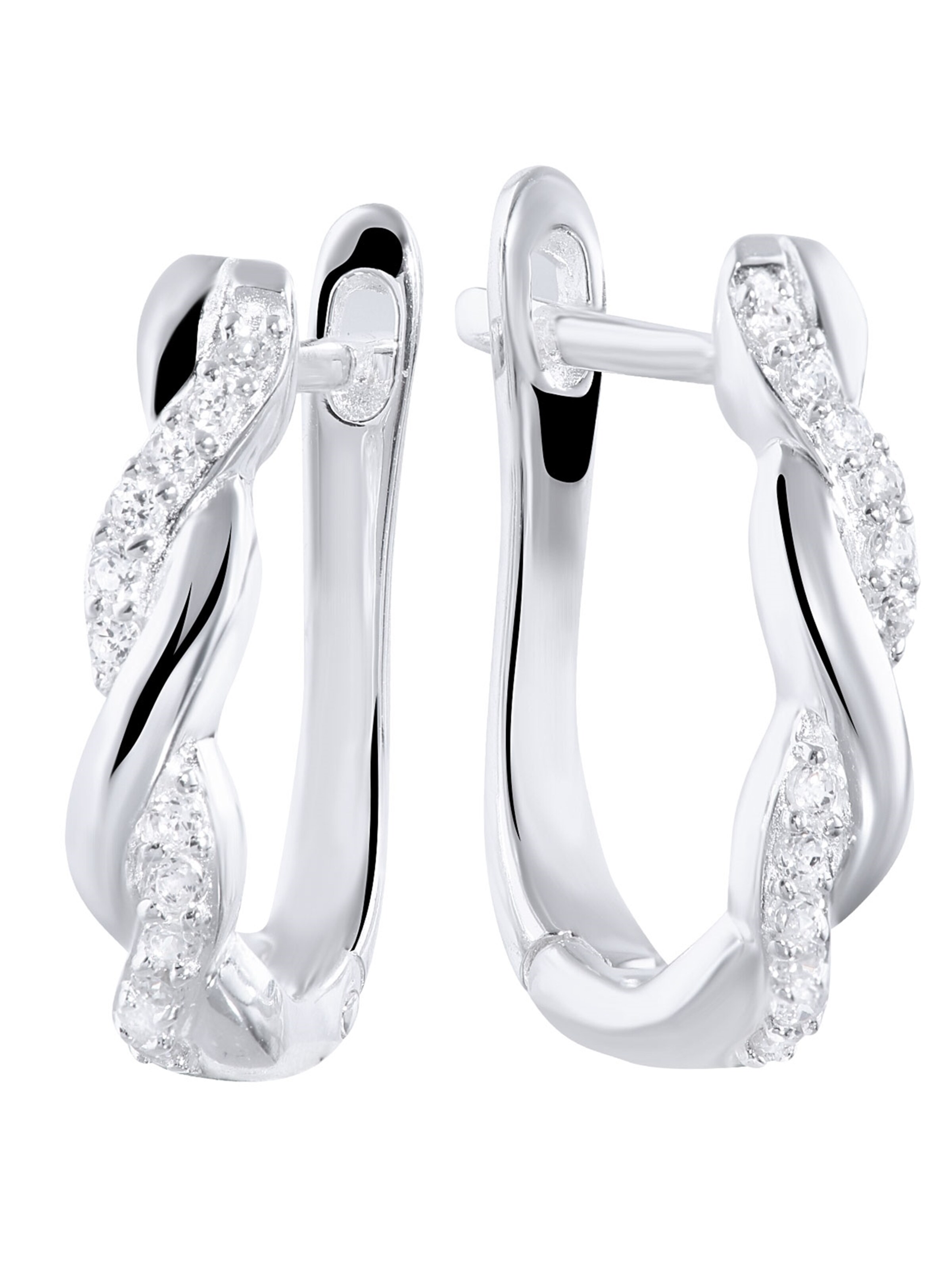 Lucardi Earrings in Silver: front