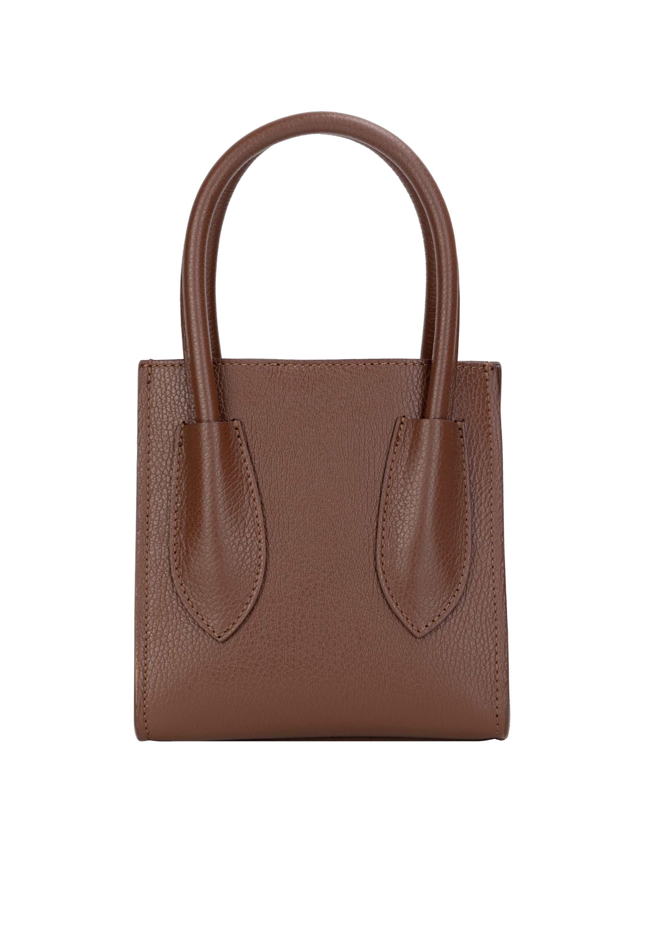 Borsa a mano di faina in marrone: frontale