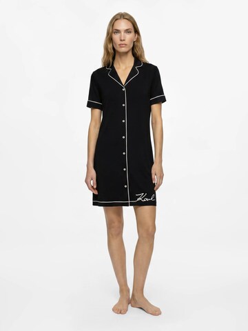 Camicia da notte di Karl Lagerfeld in nero: frontale