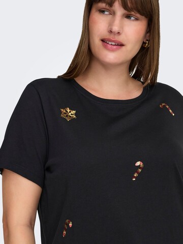 T-shirt 'ONCXMAS YRSA CHRISTMAS' ONLY Curve en noir