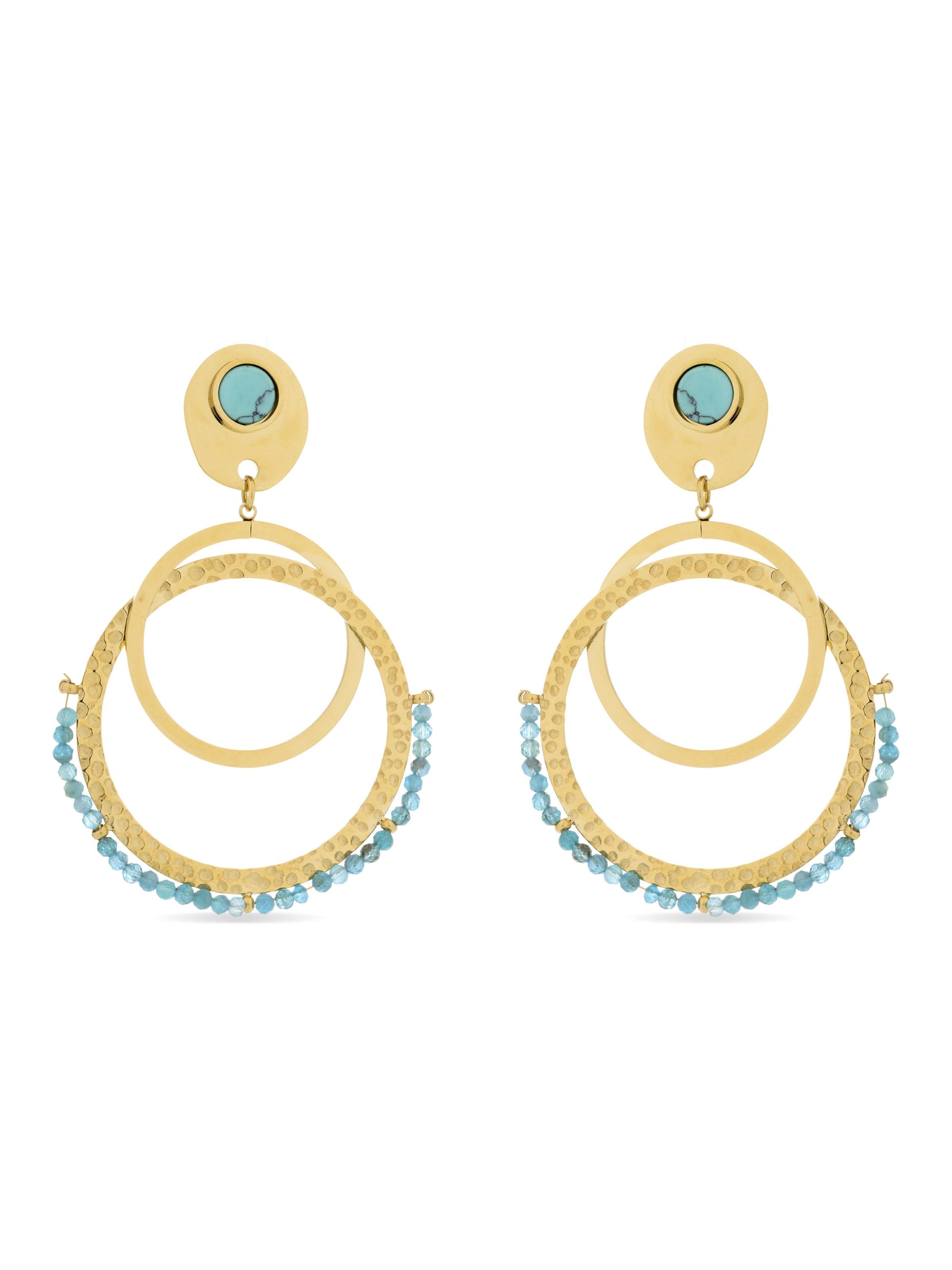 Boucles d'oreilles 'Kharaj' Luxenter en bleu : devant