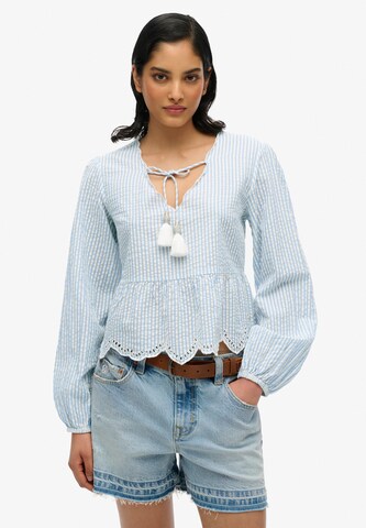 Superdry Blouse in Blauw: voorkant