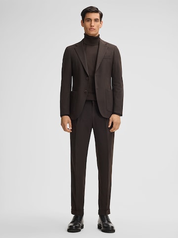 STRELLSON Slim fit Trousers with creases 'Luis ' in Brown