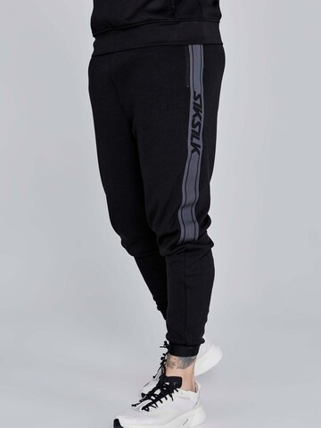 SikSilk Slim fit Workout Pants 'Muscle Fit Joggers' in Black