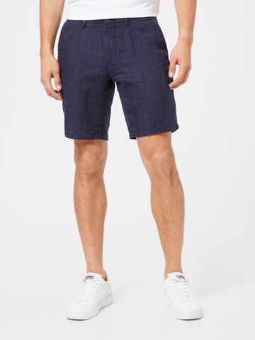 TOMMY HILFIGER Pleat-Front Pants 'BROOKLYN' in Blue: front