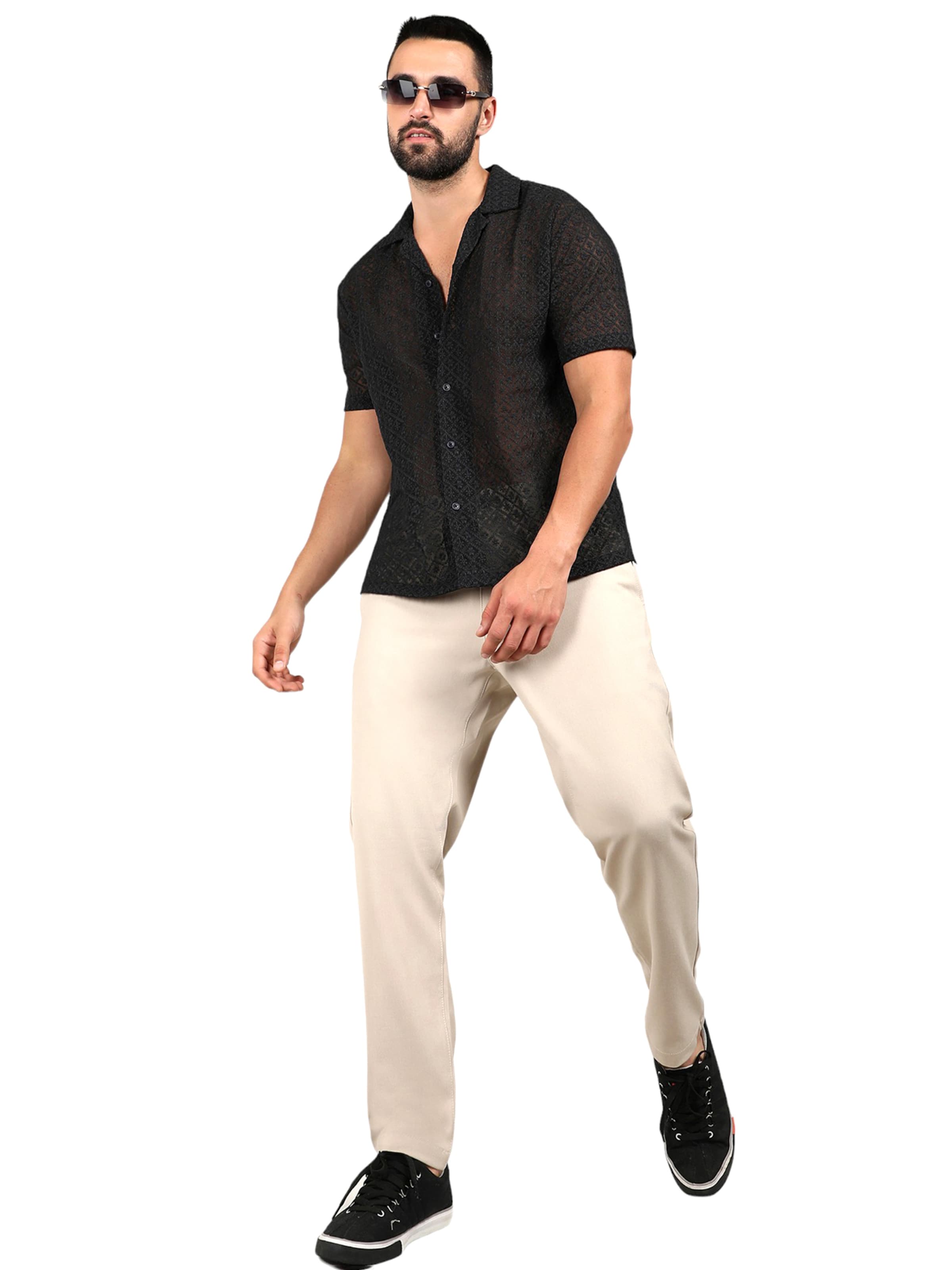 Campus Sutra Klasický střih Košile 'Milan' – černá