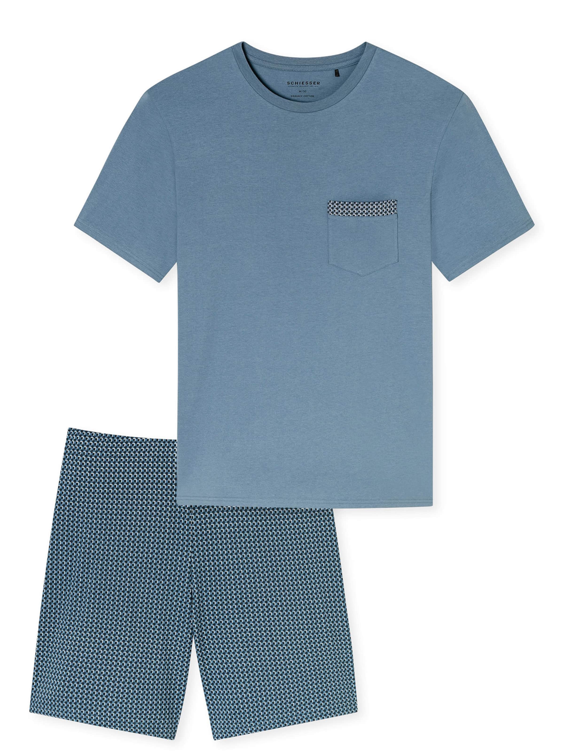 SCHIESSER Pajama short 'Comfort Nightwear' in Blue: front