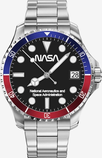NASA Digitaal horloge 'Statement' in de kleur Navy / Bloedrood / Zilver, Productweergave