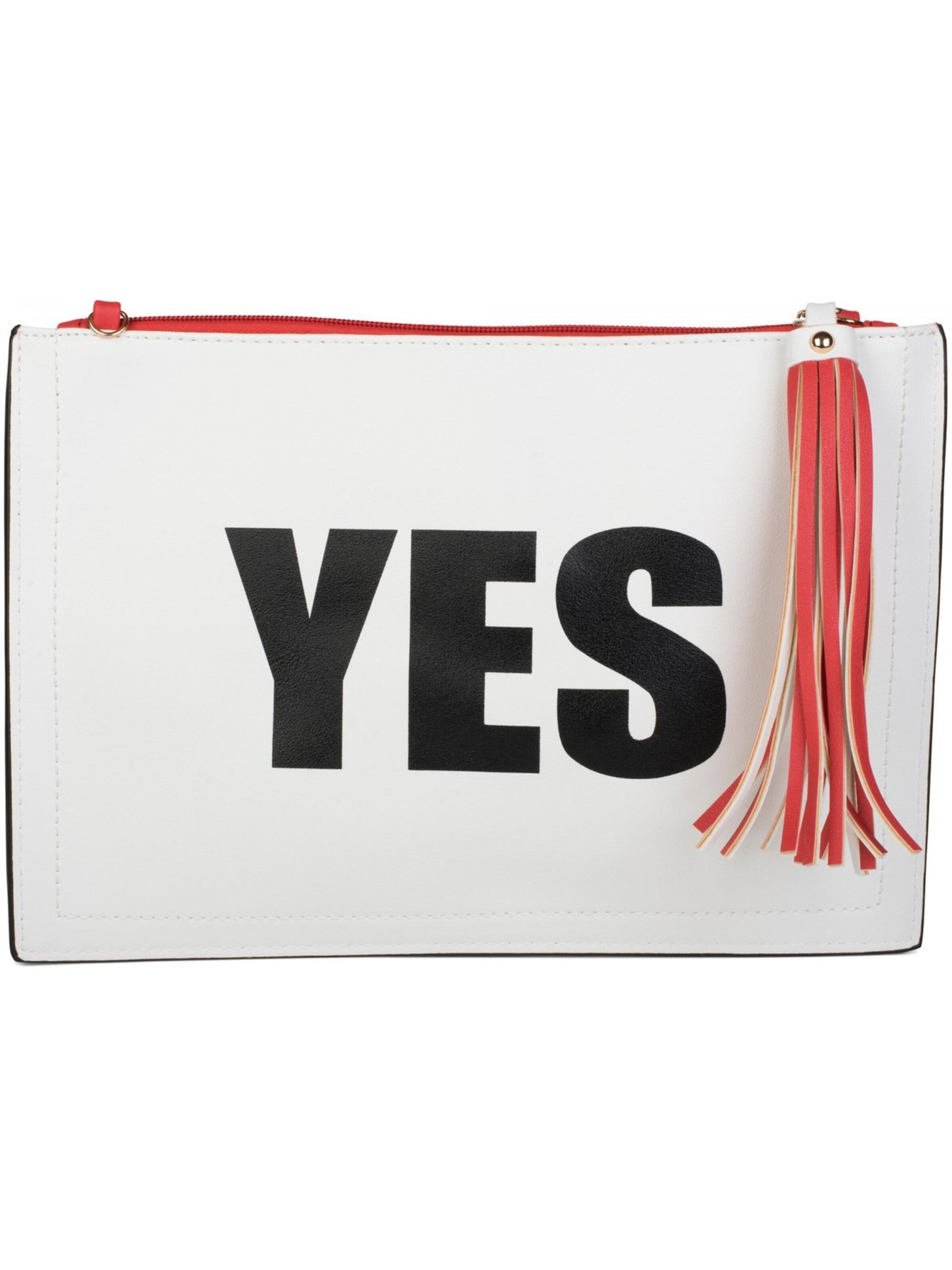 styleBREAKER Clutch 'Clutch mit YES und NO Print'‌‌‌‌‌‌‌ in Rot: Vorderseite