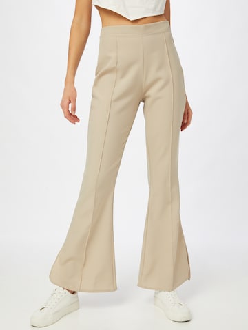 Missguided Bootcut Bukser 'SPLIT' i beige: forside