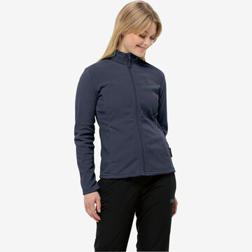 JACK WOLFSKIN Athletic Fleece Jacket 'TAUNUS' in Blue: front