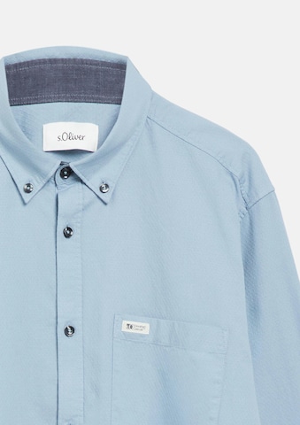 s.Oliver Regular fit Button Up Shirt in Blue: front