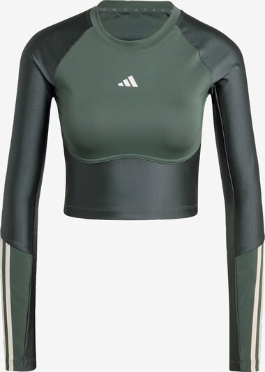 ADIDAS PERFORMANCE Sporta krekls 'Hyperglam', krāsa - tumši zaļa / tumši zaļš / balts, Preces skats